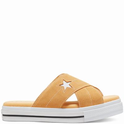 Converse One Star Sandalism Slip - Naisten Tennarit - Ruskea/Mustat